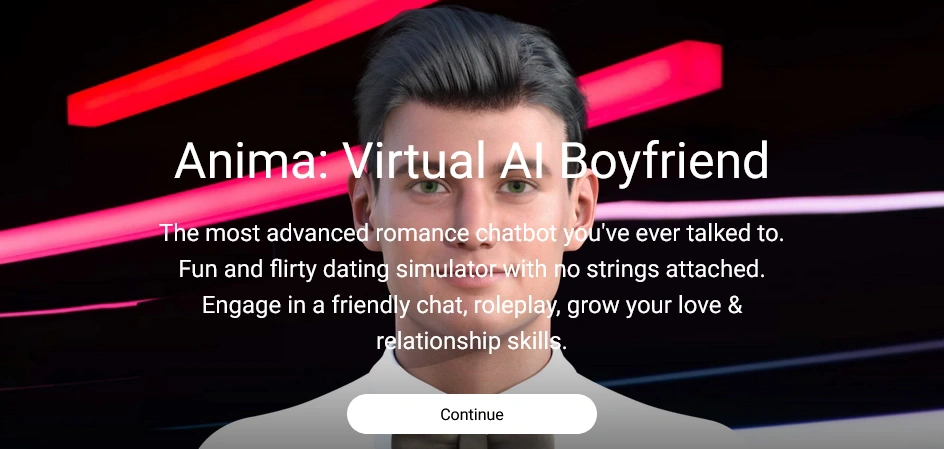 Anima AI boyfriend interface