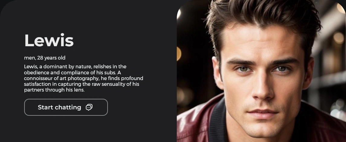 Romantic AI showing AI boyfriend Lewis