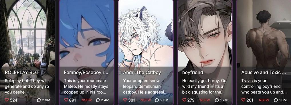 BoyfriendGPT platform interface