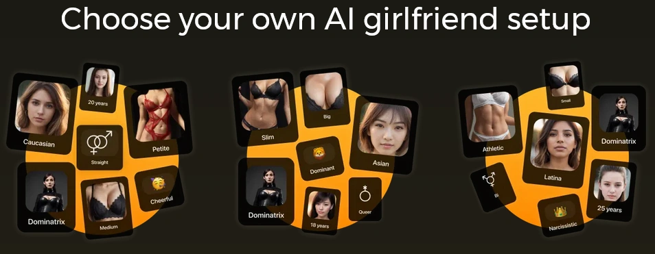 Character customization interface on Romantic AI