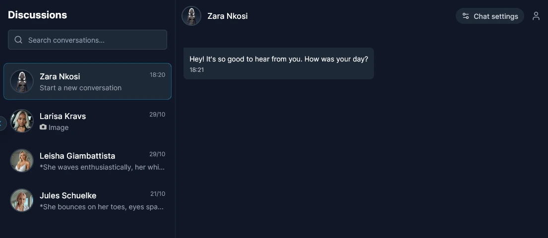 DarLink AI chat conversations