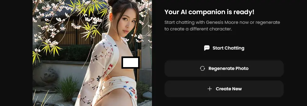 Genesis Moore, an AI girlfriend made using GoLove AI character generator