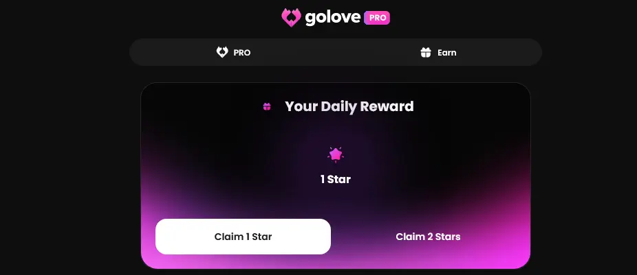 GoLove AI users can claim daily Star rewards