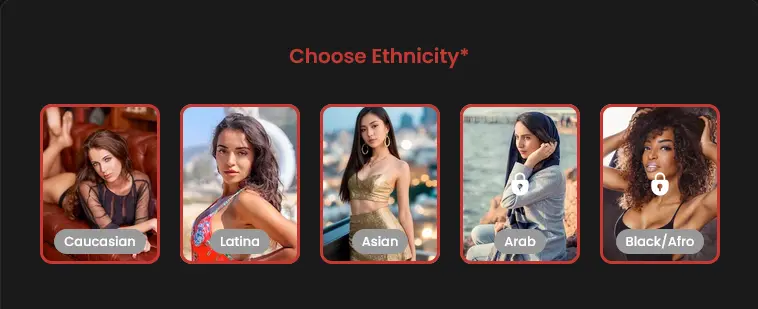 Candy AI's character customization interface