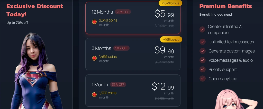 Operator AI premium features in Luvr AI subscription plans