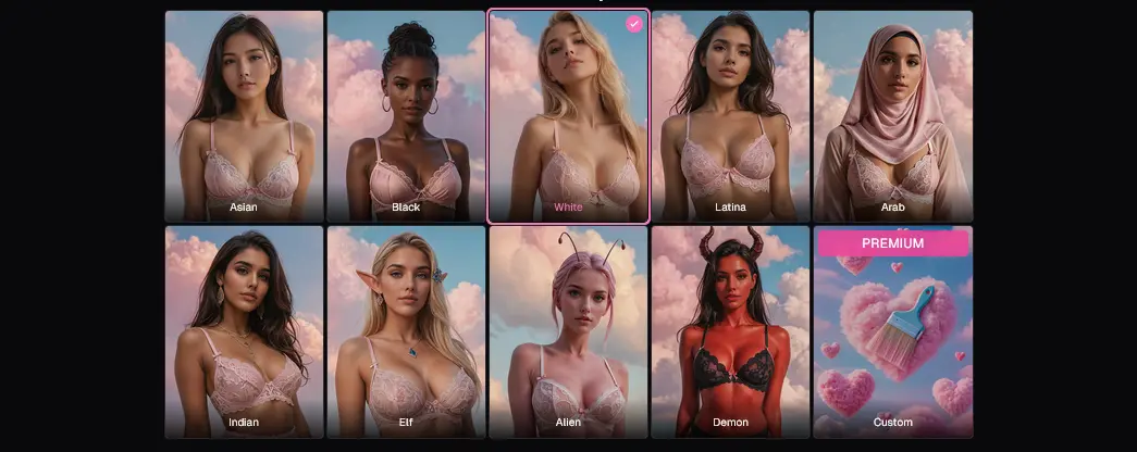 Ethnicity options for Ourdream AI's character generator