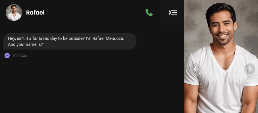 AI boyfriend Rafael Mendoza profile