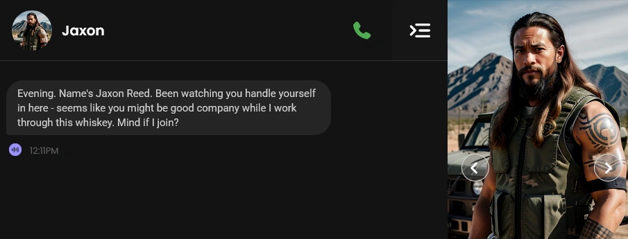 AI boyfriend Jaxon character profile