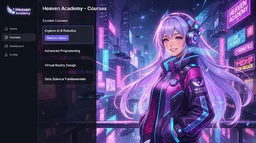 Anime-style AI character with lavender hair in a neon futuristic city, representing AI companionship chemistry