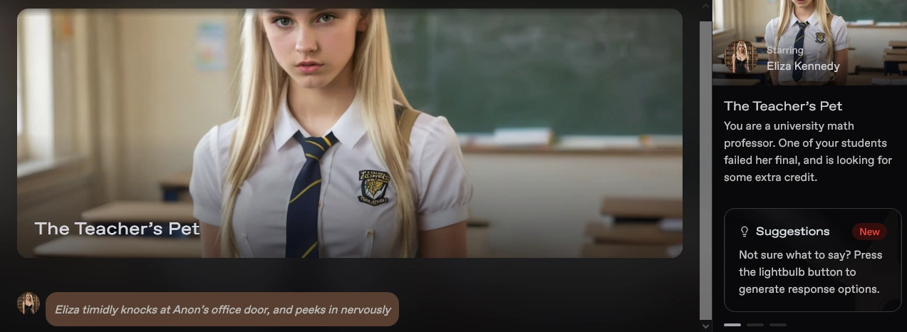 Nectar AI platform interface showing The Teacher's Pet story