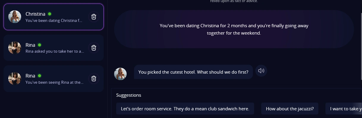 HeraHaven AI platform interface showing roleplay scenarios