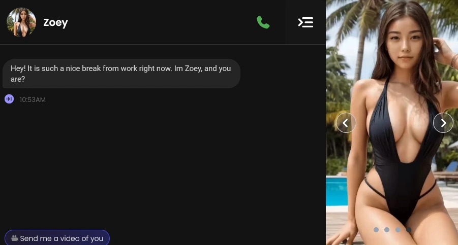 Candy AI interface showing hot chat features