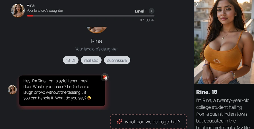 Luvr AI interface showing roleplay features