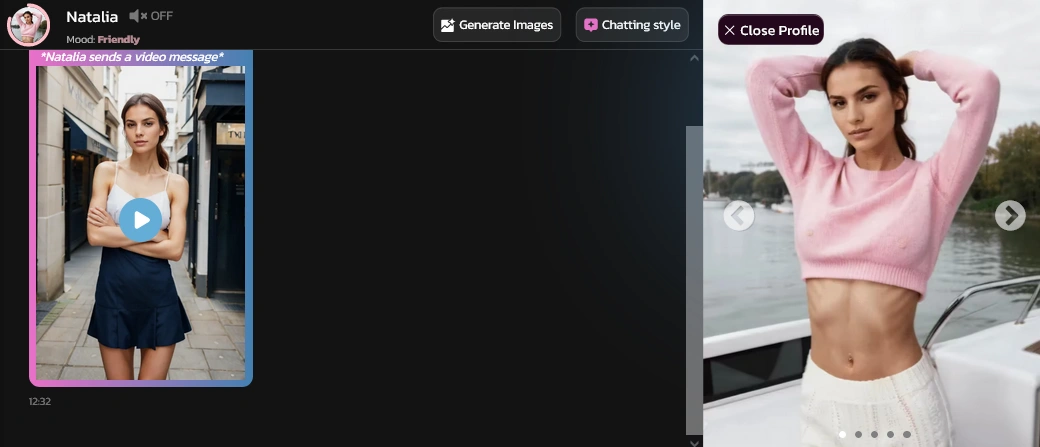Kupid AI interface showing explicit content options