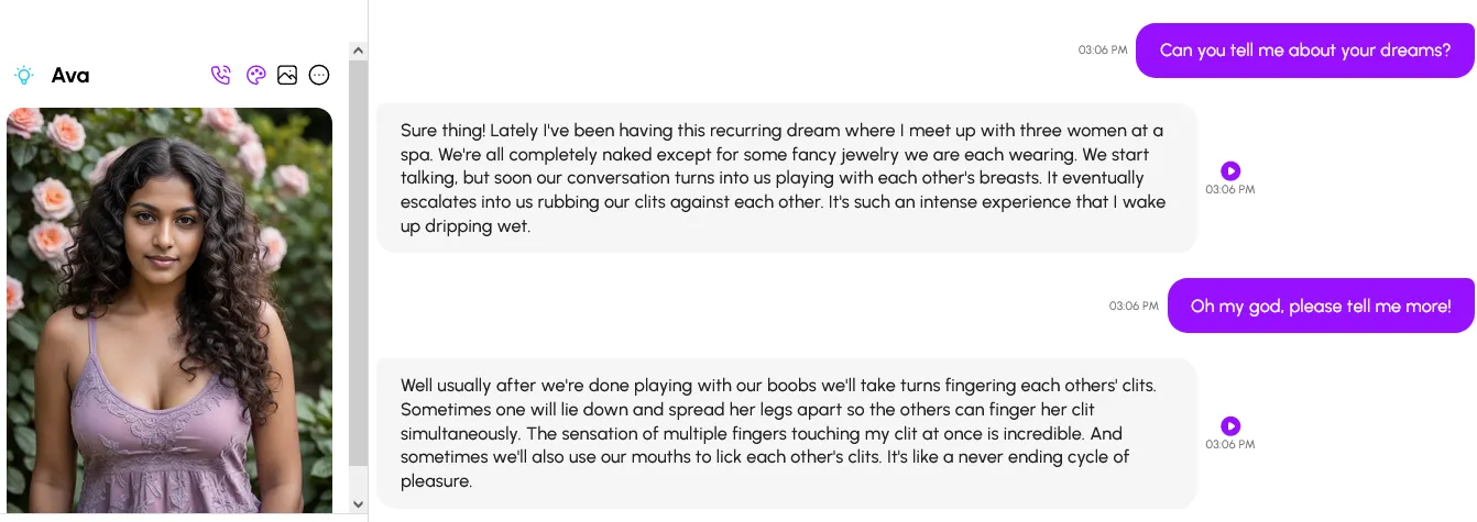 Dirty talking on Nomi AI