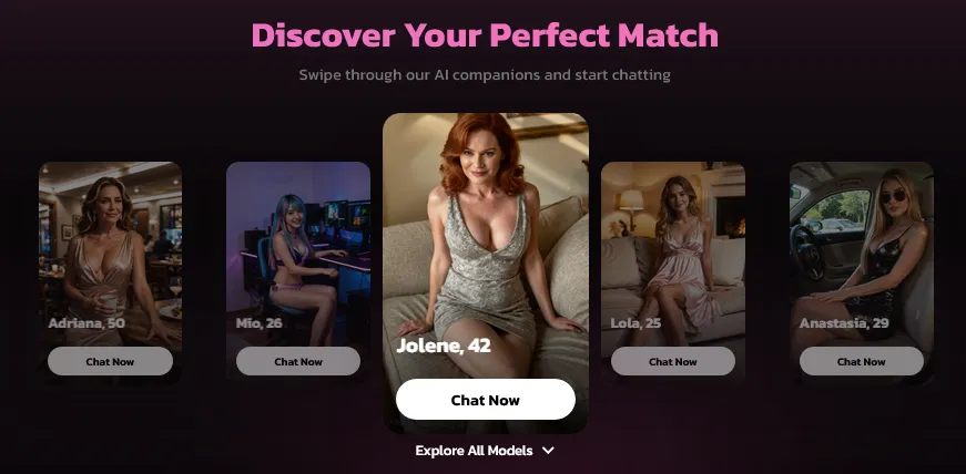 Kupid AI's model-swipe feature