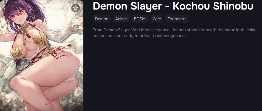 Demon Slayer, Desirex AI's introduction chat.