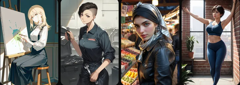 Four beautiful images generated by Flipped Chat.