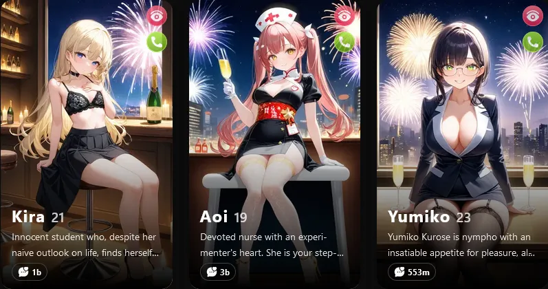 FantasyGF, where the Hentai characters look waaaay better than the realistic ones.