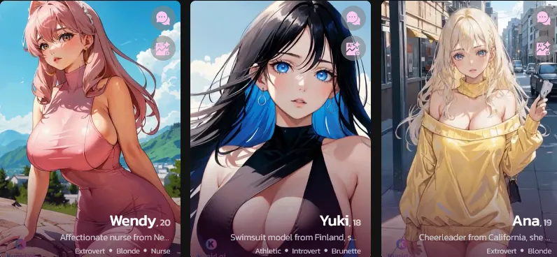 Lots of Hentai AI girls to fall for on Kupid AI!