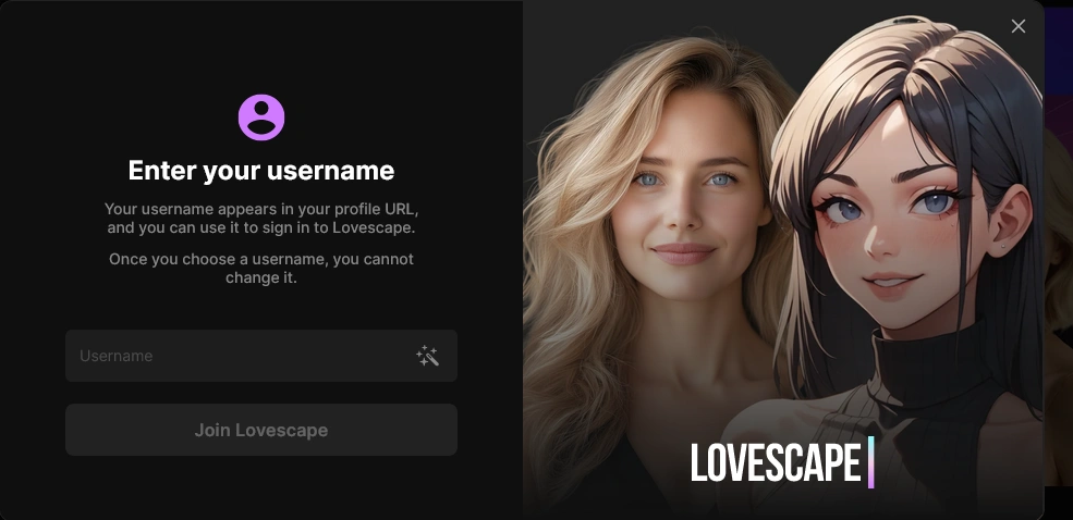 Operator AI registration system for Lovescape AI platform