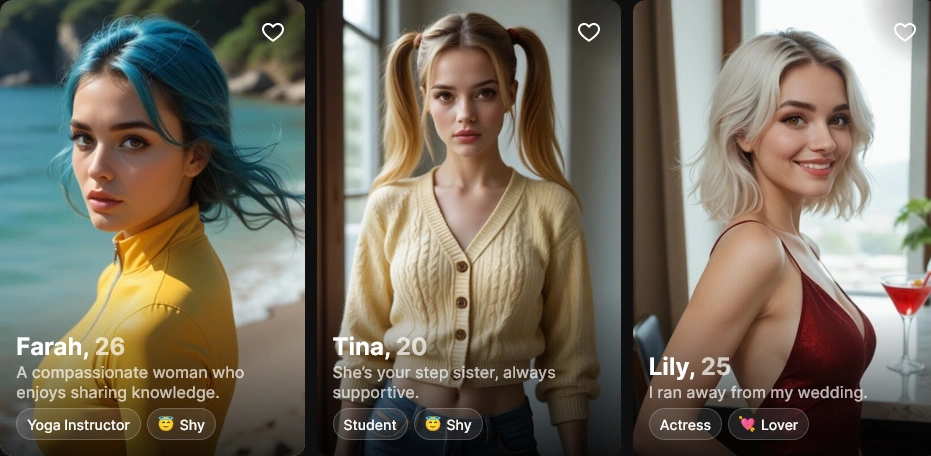 Operator AI character discovery system in Lovescape AI platform