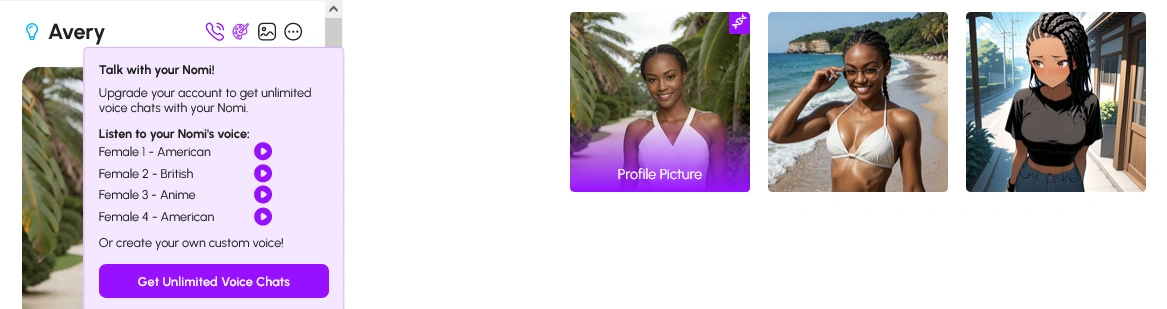 Operator AI voice interaction features in Nomi AI