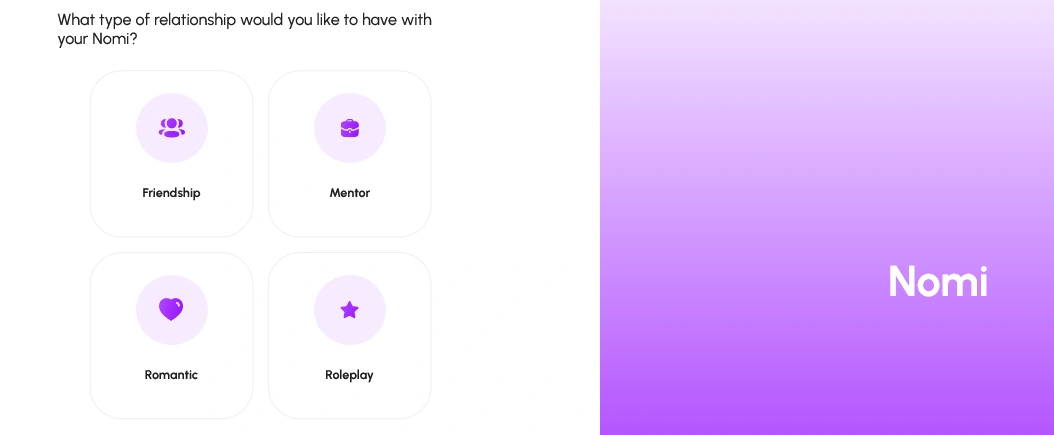 Operator AI relationship customization in Nomi AI platform