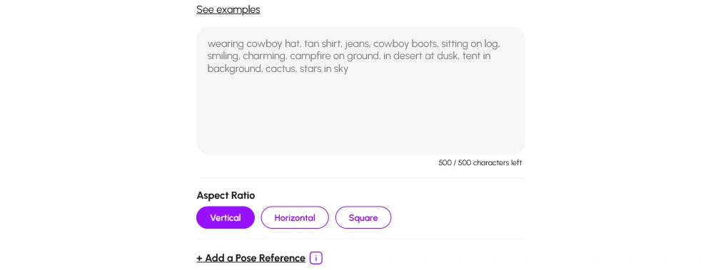 Operator AI image generation within Nomi AI platform