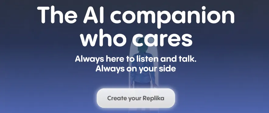 Replika AI registration interface showing account creation process